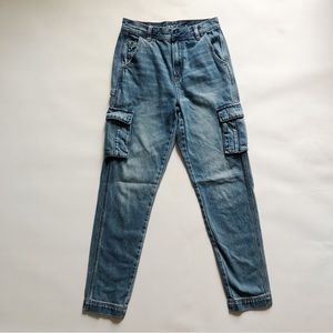American Eagle High Rise Cargo Jeans 0 Long